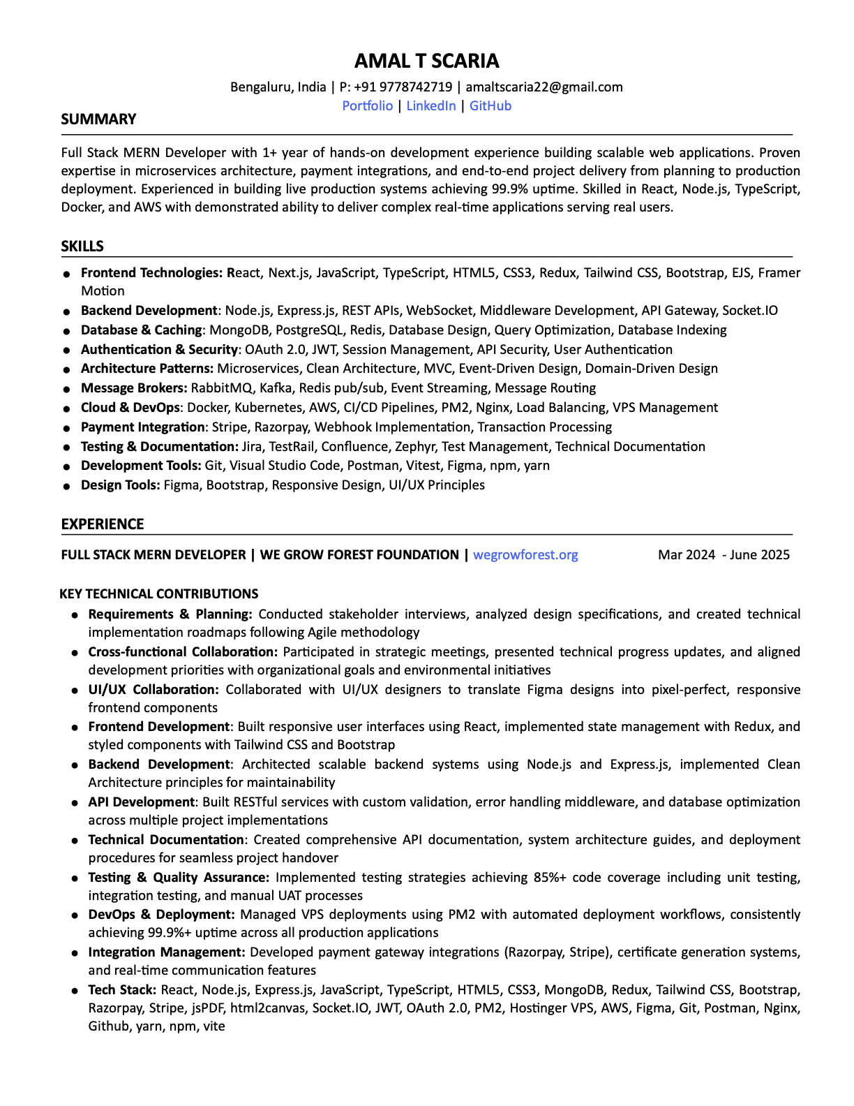 Amal's Resume